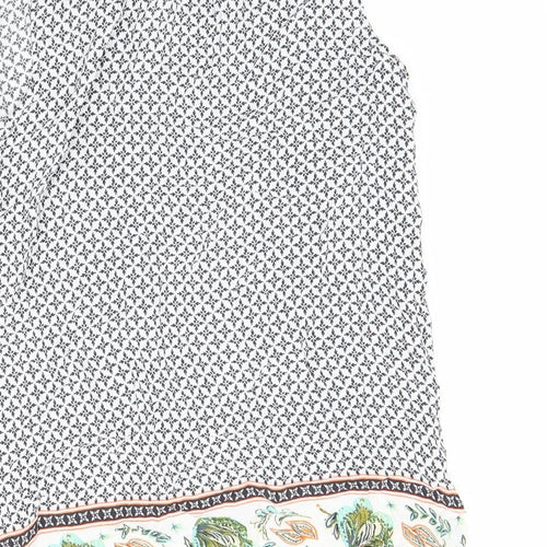 George Womens White Floral  Basic Blouse Size 10