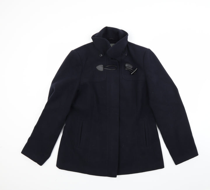 Wallis Womens Blue Fleece Overcoat Coat Size 14