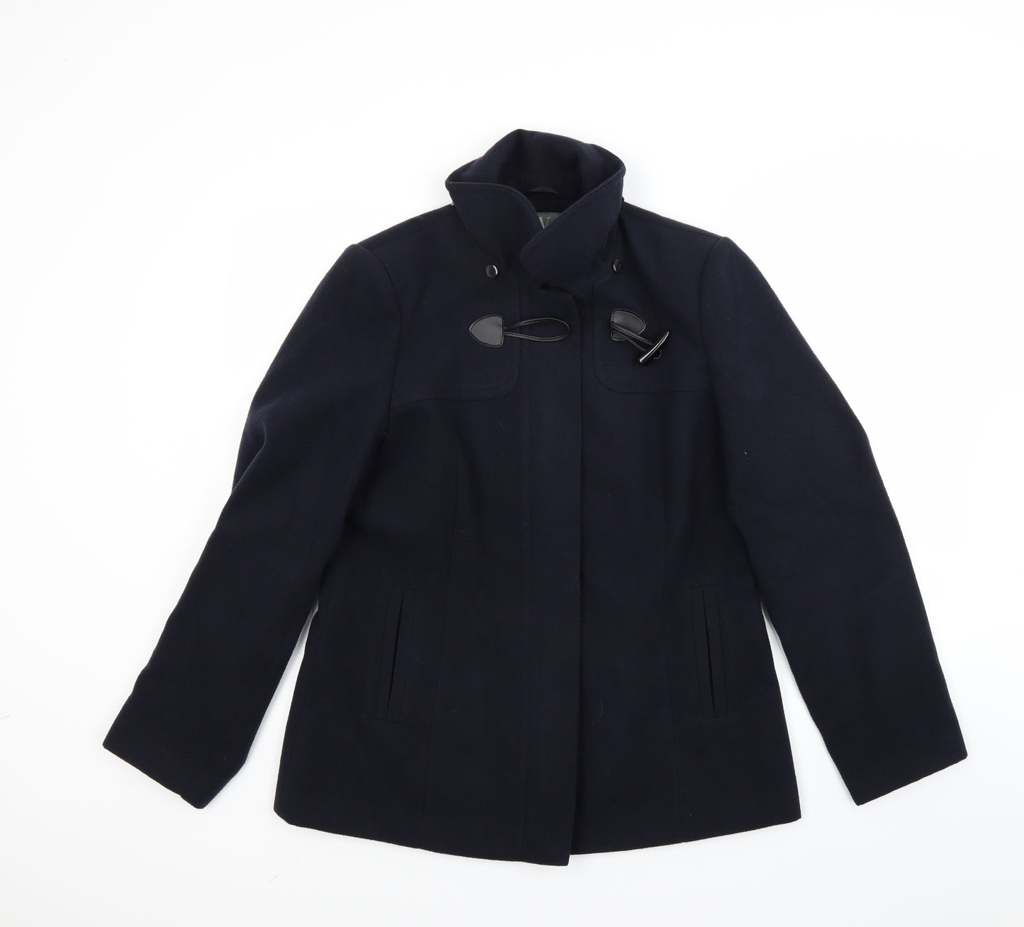 Wallis Womens Blue  Fleece Overcoat Coat Size 14