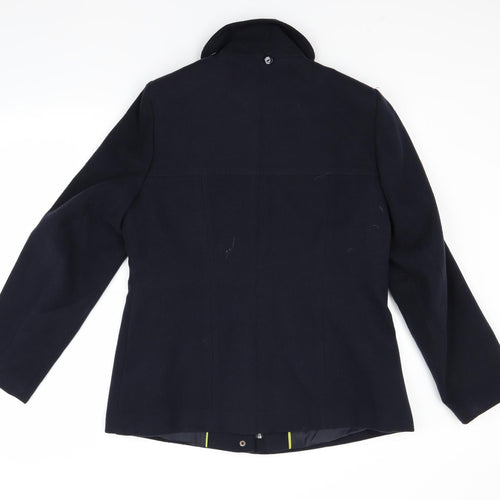 Wallis Womens Blue  Fleece Overcoat Coat Size 14