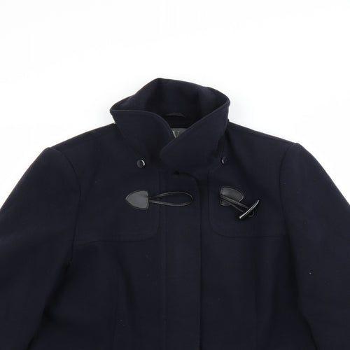 Wallis Womens Blue  Fleece Overcoat Coat Size 14