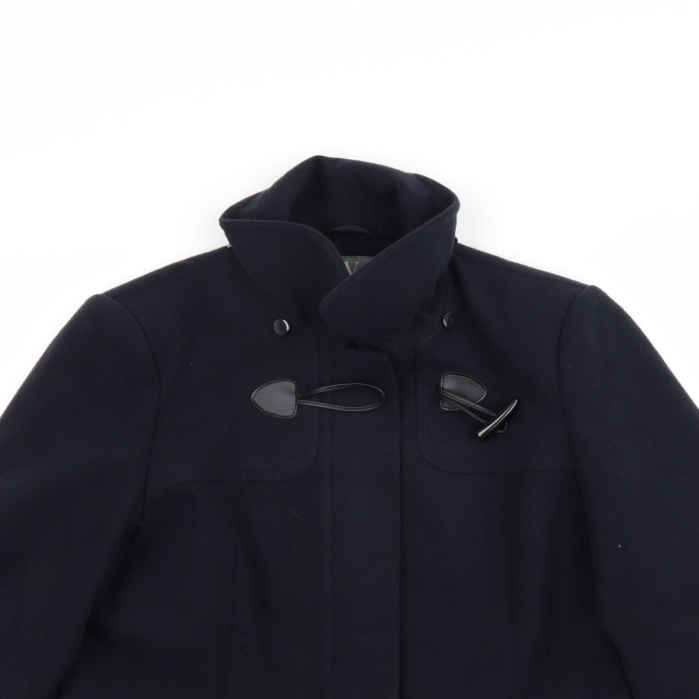 Wallis Womens Blue  Fleece Overcoat Coat Size 14