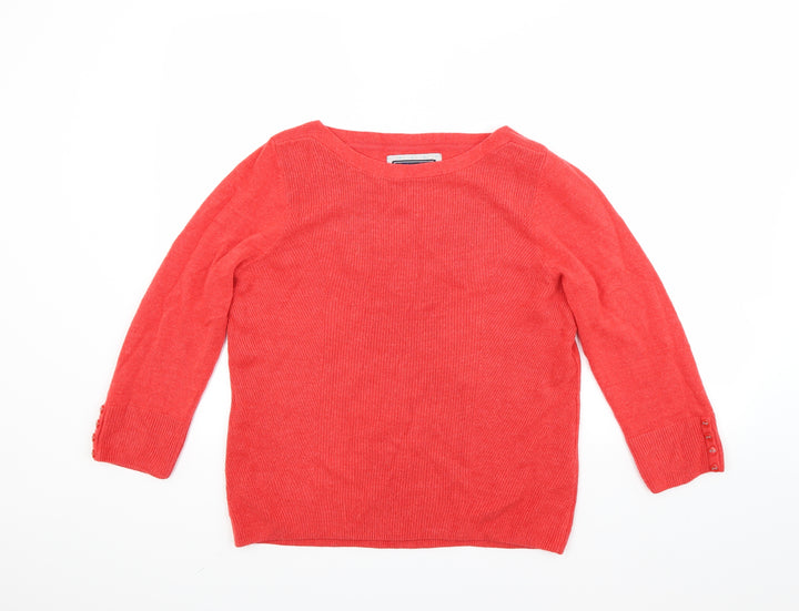 Maine Womens Red Pullover Jumper Size 16