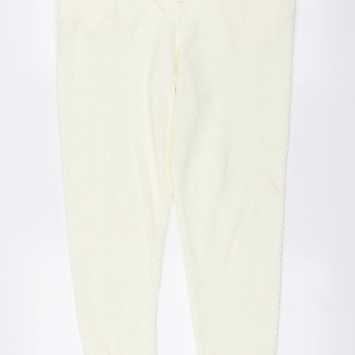 stretch Womens Ivory Solid   Lounge Pants Size L