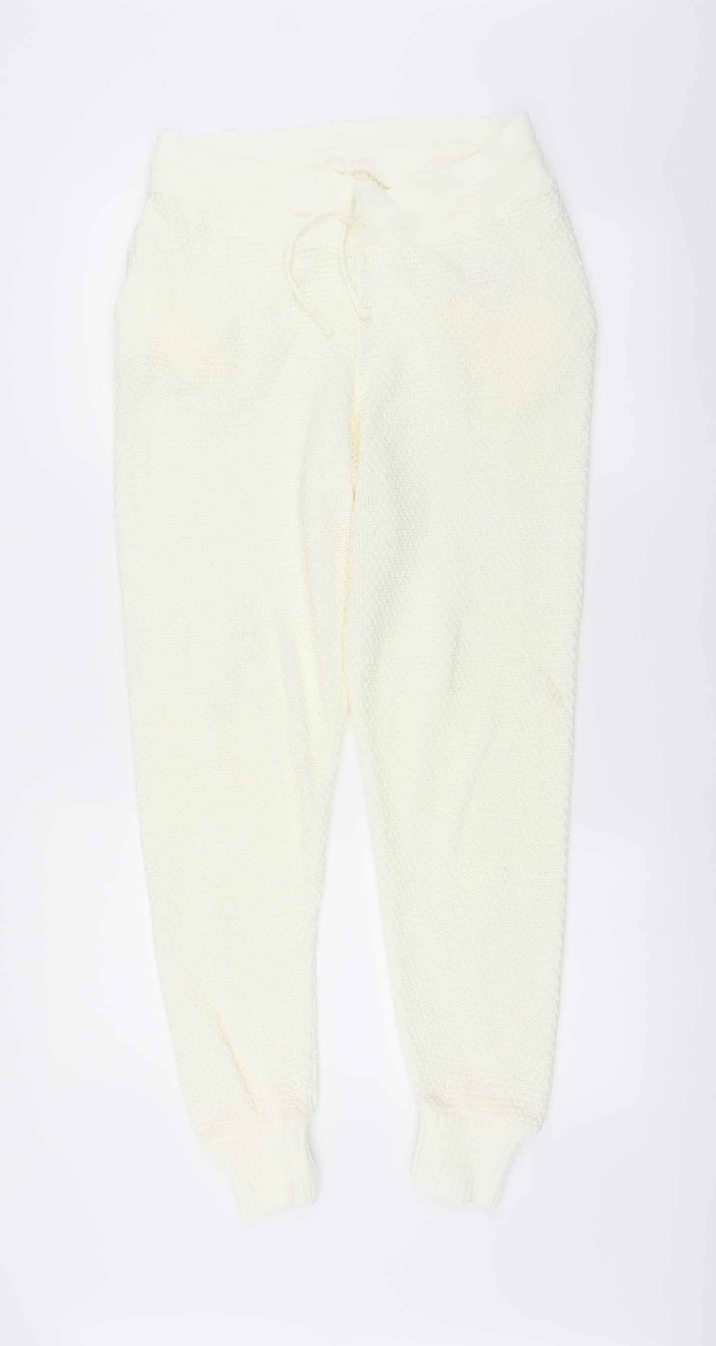 stretch Womens Ivory Solid   Lounge Pants Size L