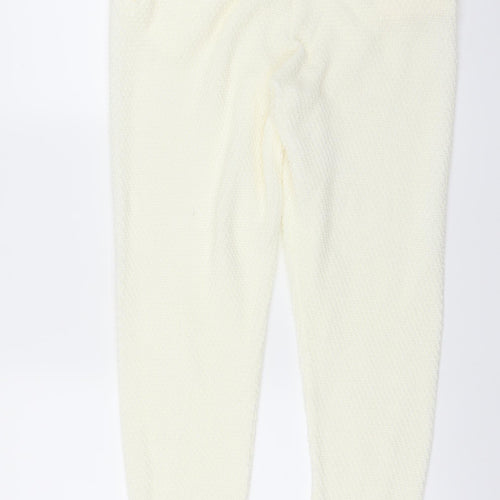 stretch Womens Ivory Solid   Lounge Pants Size L