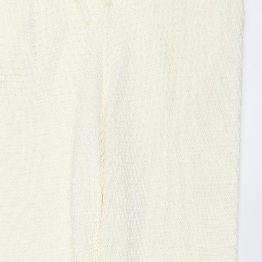 stretch Womens Ivory Solid   Lounge Pants Size L