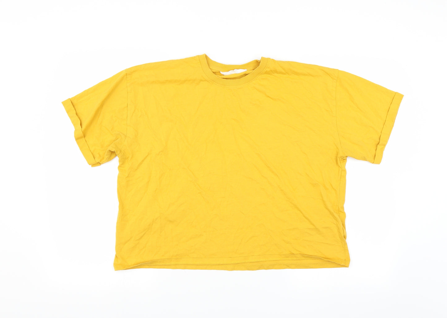 Primark Womens Yellow   Cropped T-Shirt Size M