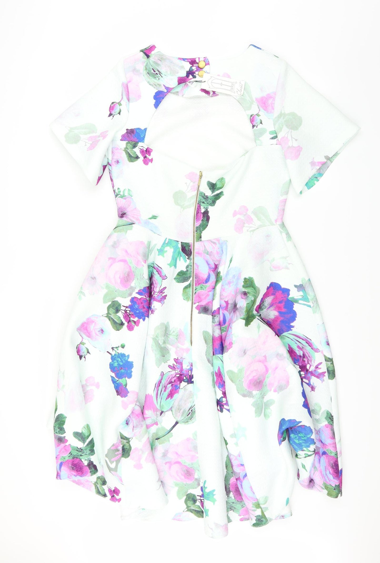Closet Womens Green Floral  Fit & Flare  Size 14