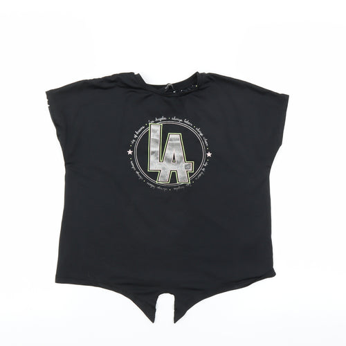 George Girls Black   Basic T-Shirt Size 7-8 Years