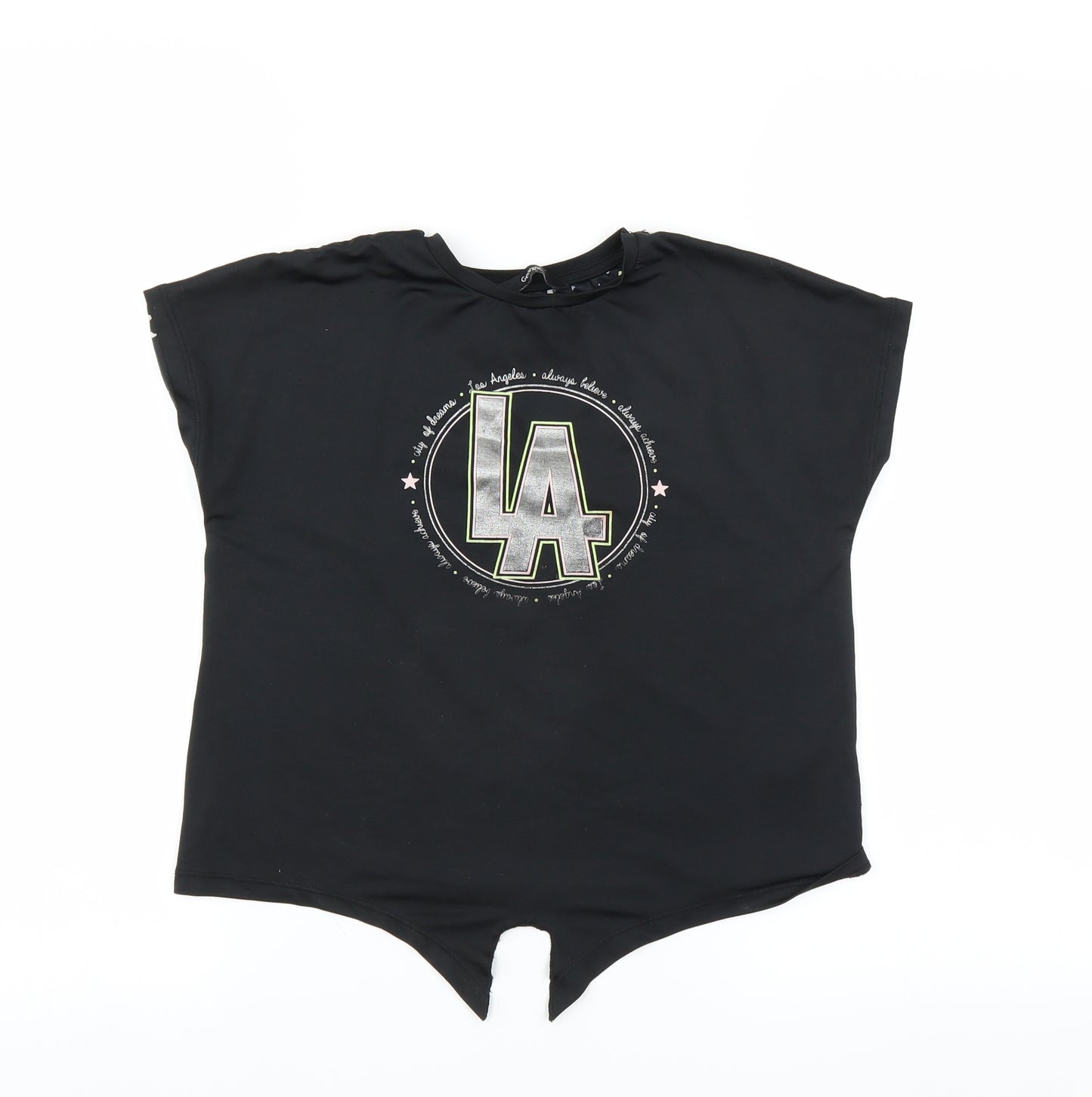George Girls Black   Basic T-Shirt Size 7-8 Years