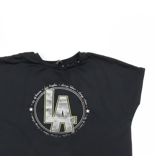 George Girls Black   Basic T-Shirt Size 7-8 Years