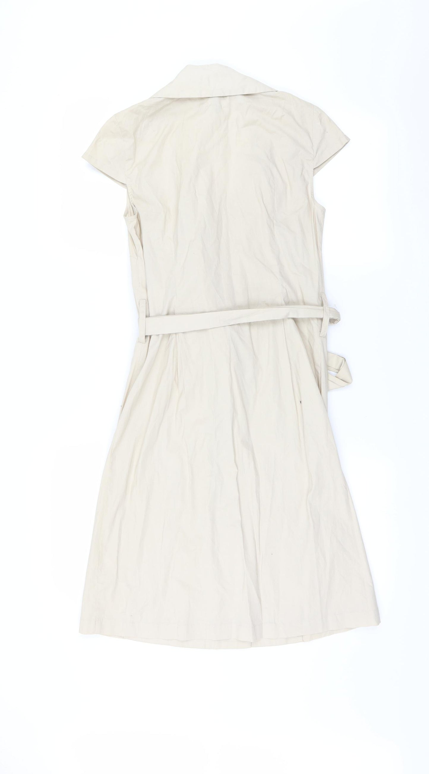 evie Womens Beige   Wrap Dress  Size 8