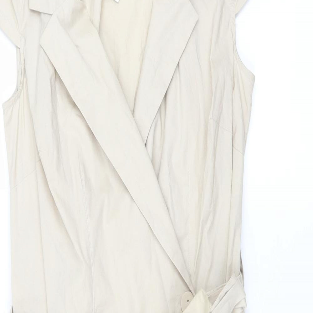 evie Womens Beige   Wrap Dress  Size 8