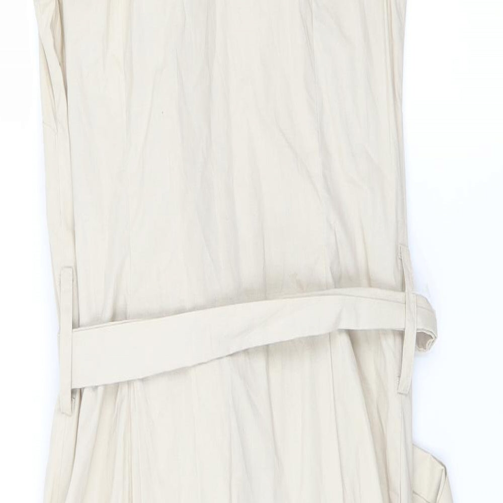 evie Womens Beige   Wrap Dress  Size 8