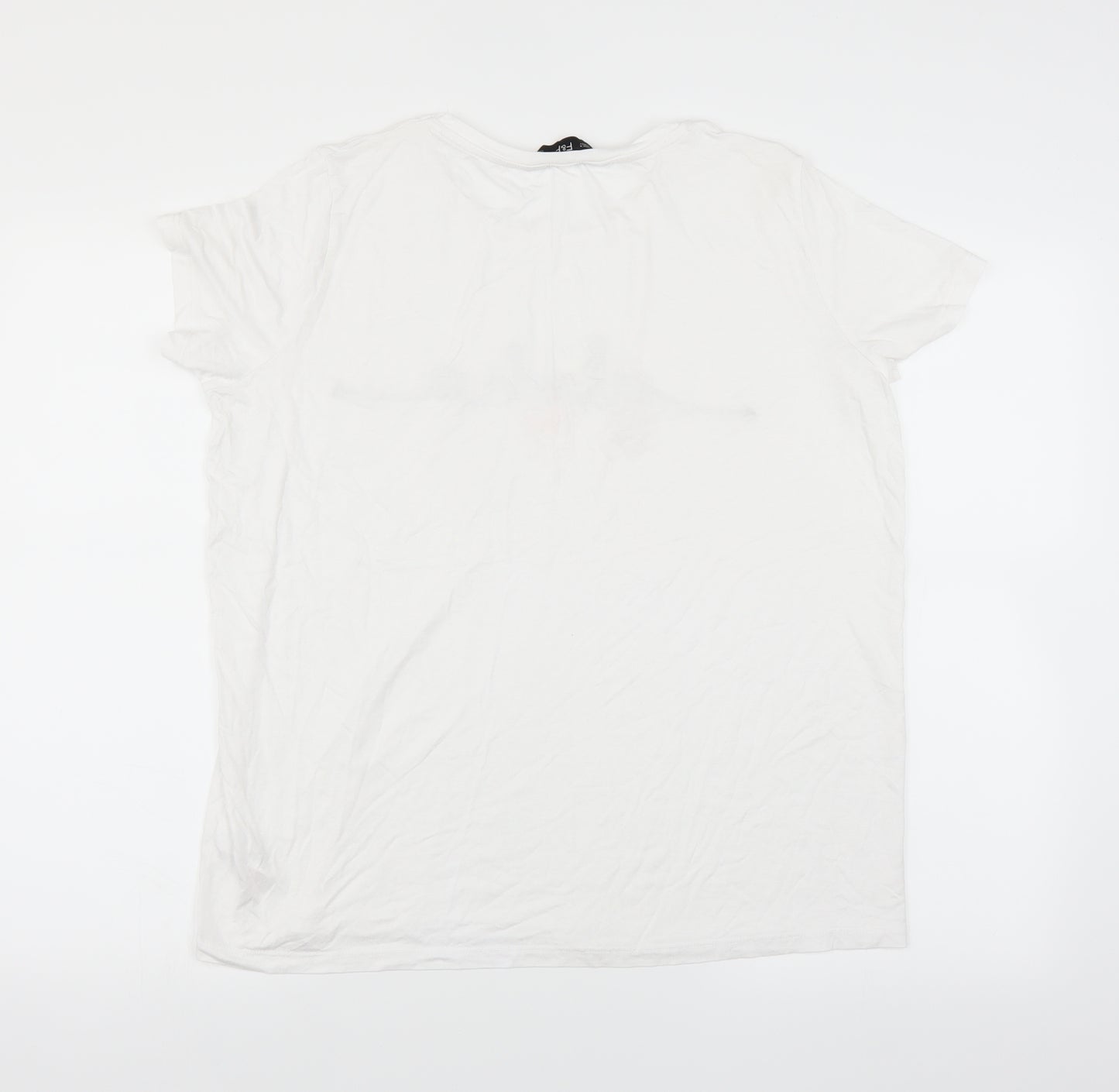 F&F Womens White   Basic T-Shirt Size 16  - aloha