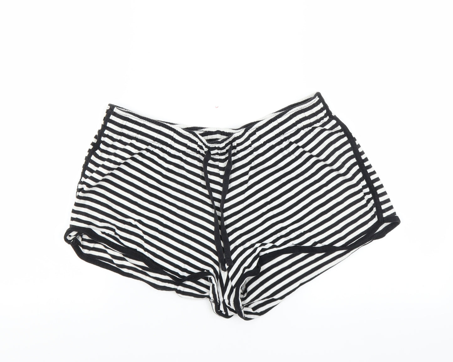 George Womens Black Striped  Hot Pants Shorts Size 16