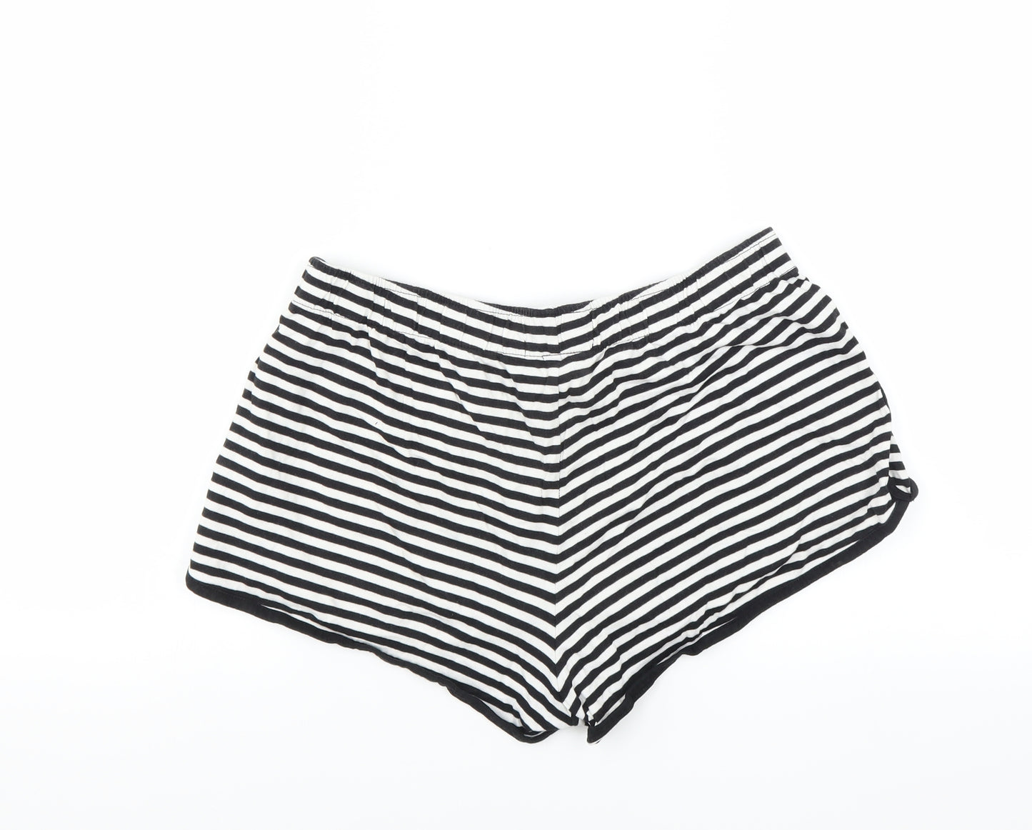 George Womens Black Striped  Hot Pants Shorts Size 16