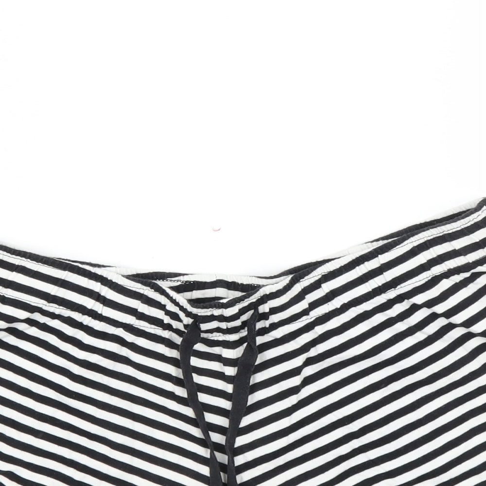 George Womens Black Striped  Hot Pants Shorts Size 16
