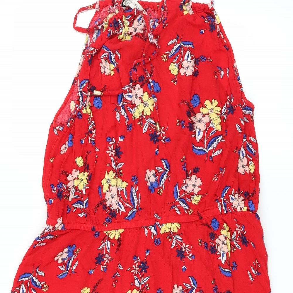 F&F Womens Red Floral  Fit & Flare  Size 16