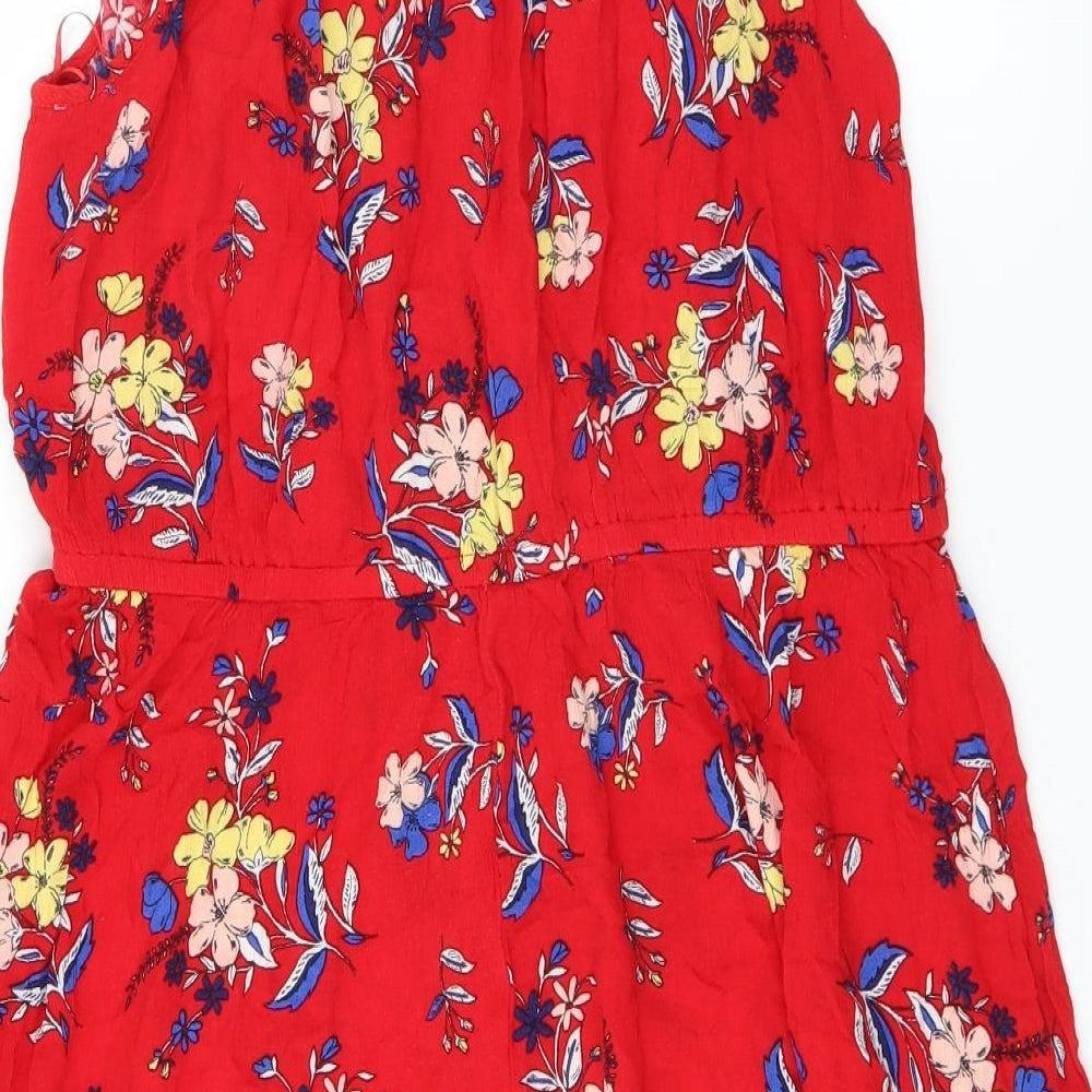 F&F Womens Red Floral  Fit & Flare  Size 16