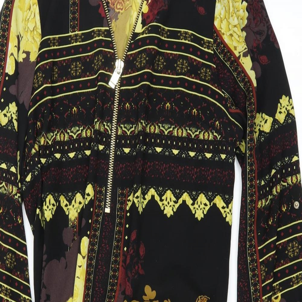River Island Womens Black Floral  Shirt Dress  Size 16