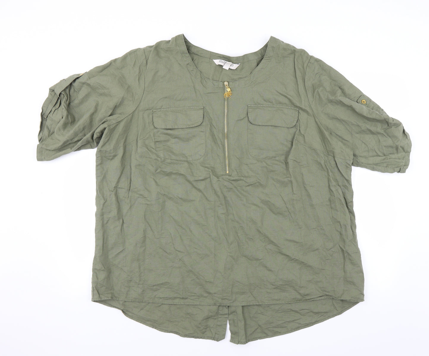 Ellen Tracy Womens Green   Basic Blouse Size 2XL