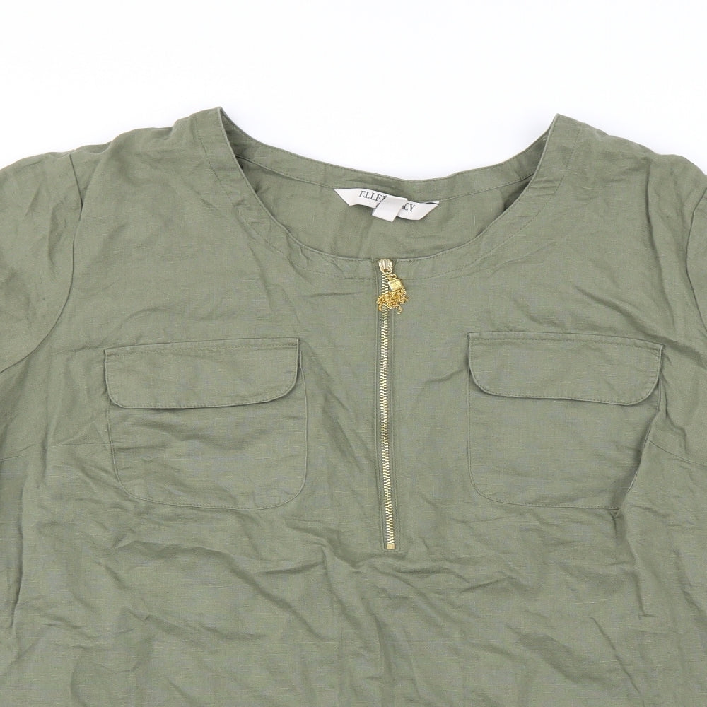 Ellen Tracy Womens Green   Basic Blouse Size 2XL