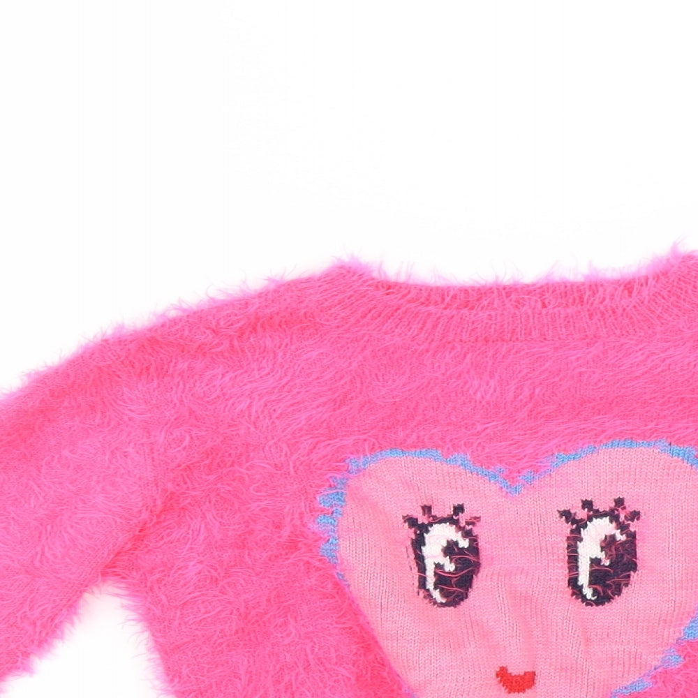 Billieblush Girls Pink   Pullover Jumper Size 6 Years  - fluffy