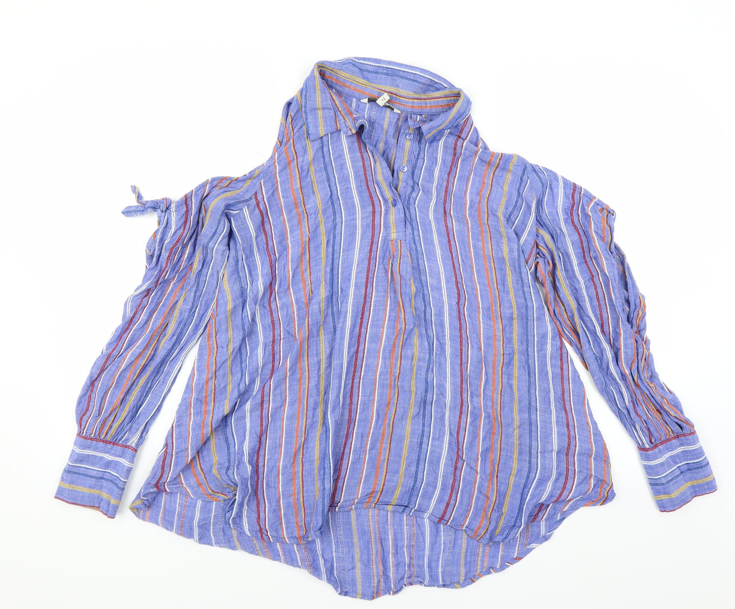 NEXT Womens Blue Striped  Basic Blouse Size 18  - COLD SHOULDER