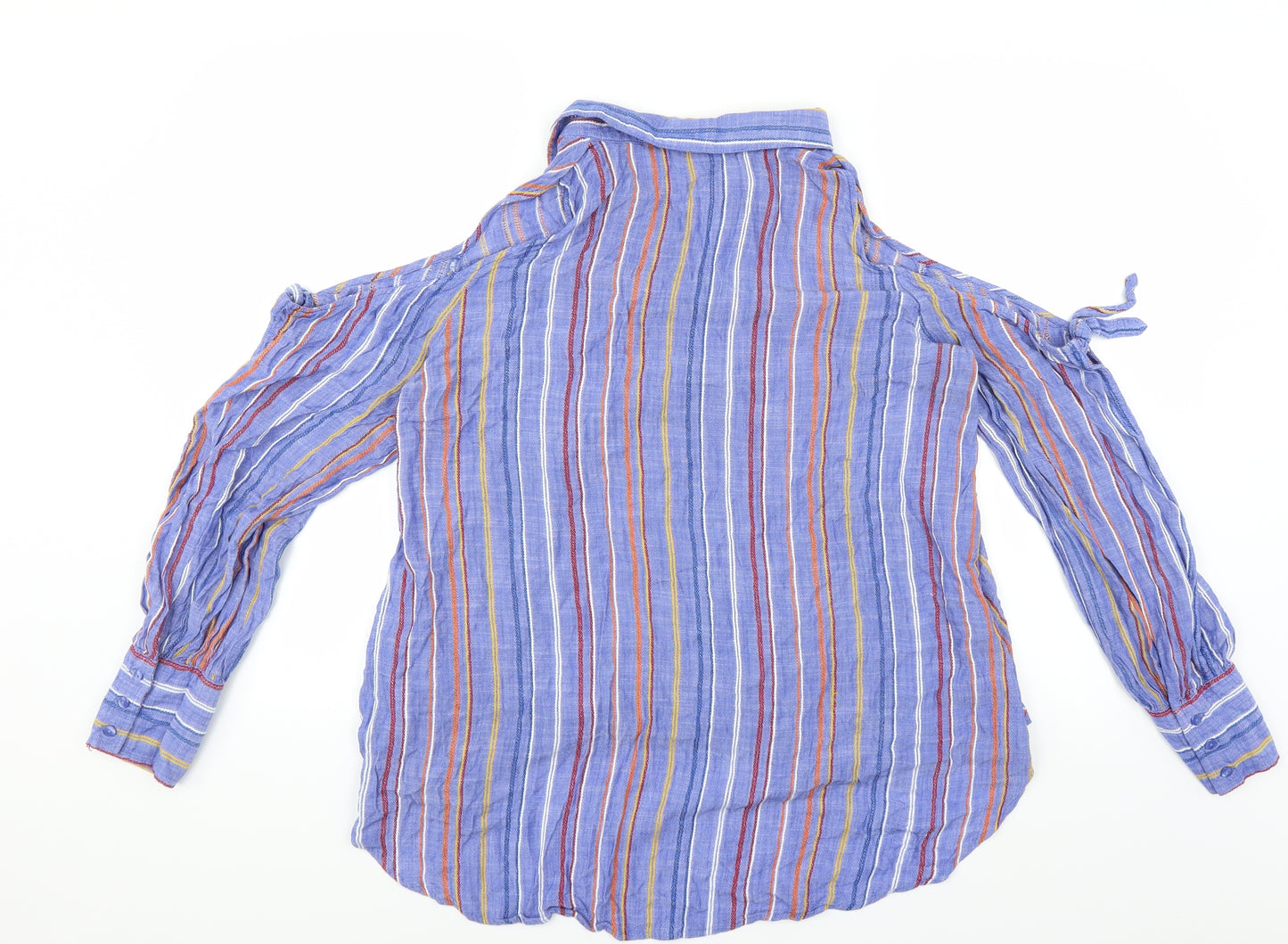 NEXT Womens Blue Striped  Basic Blouse Size 18  - COLD SHOULDER