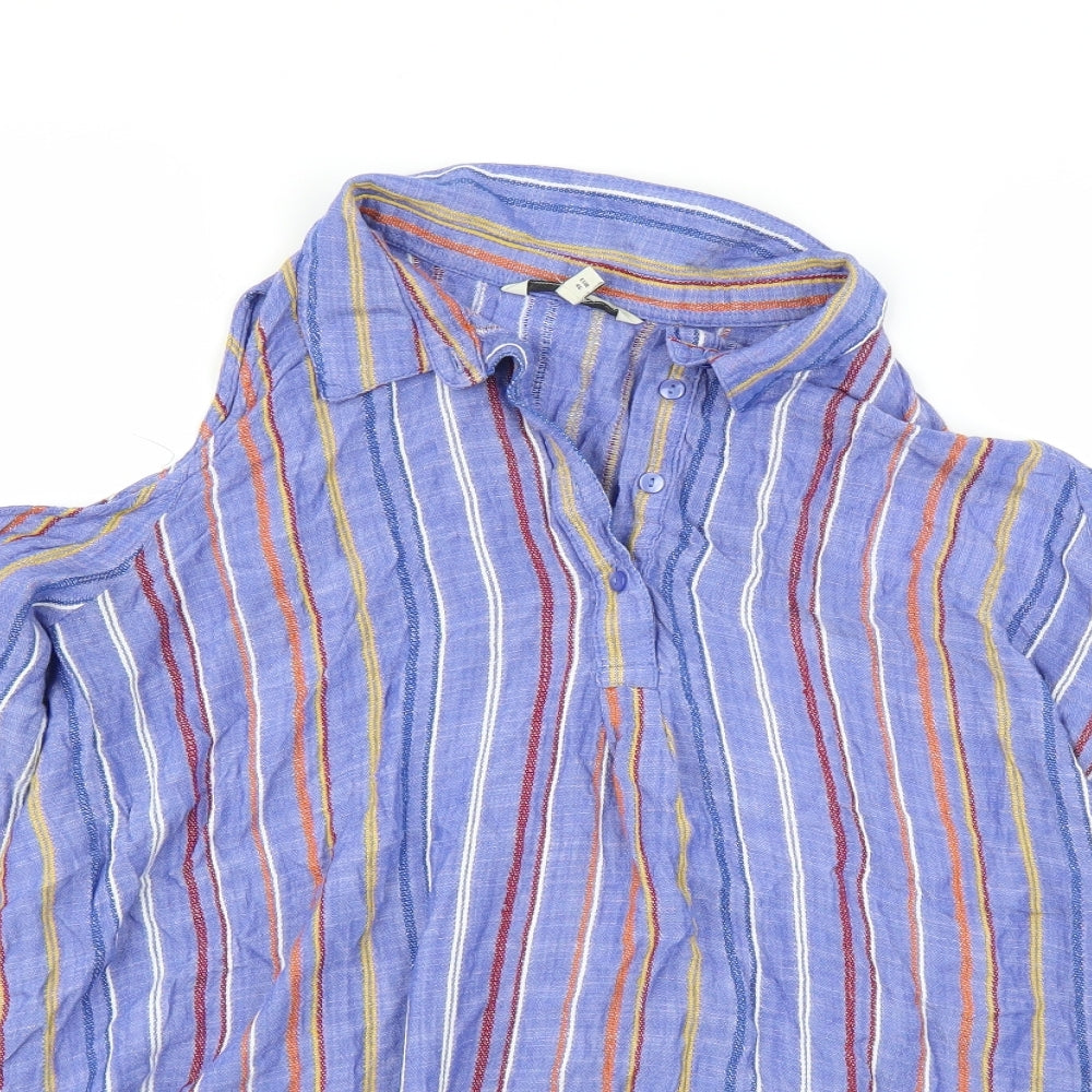 NEXT Womens Blue Striped  Basic Blouse Size 18  - COLD SHOULDER