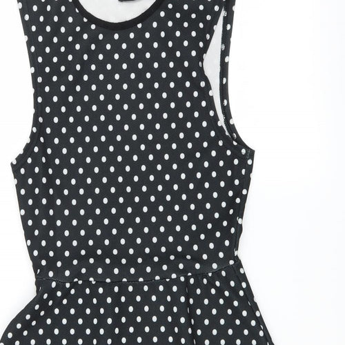 One Touch Womens Black Polka Dot  Skater Dress  Size 8