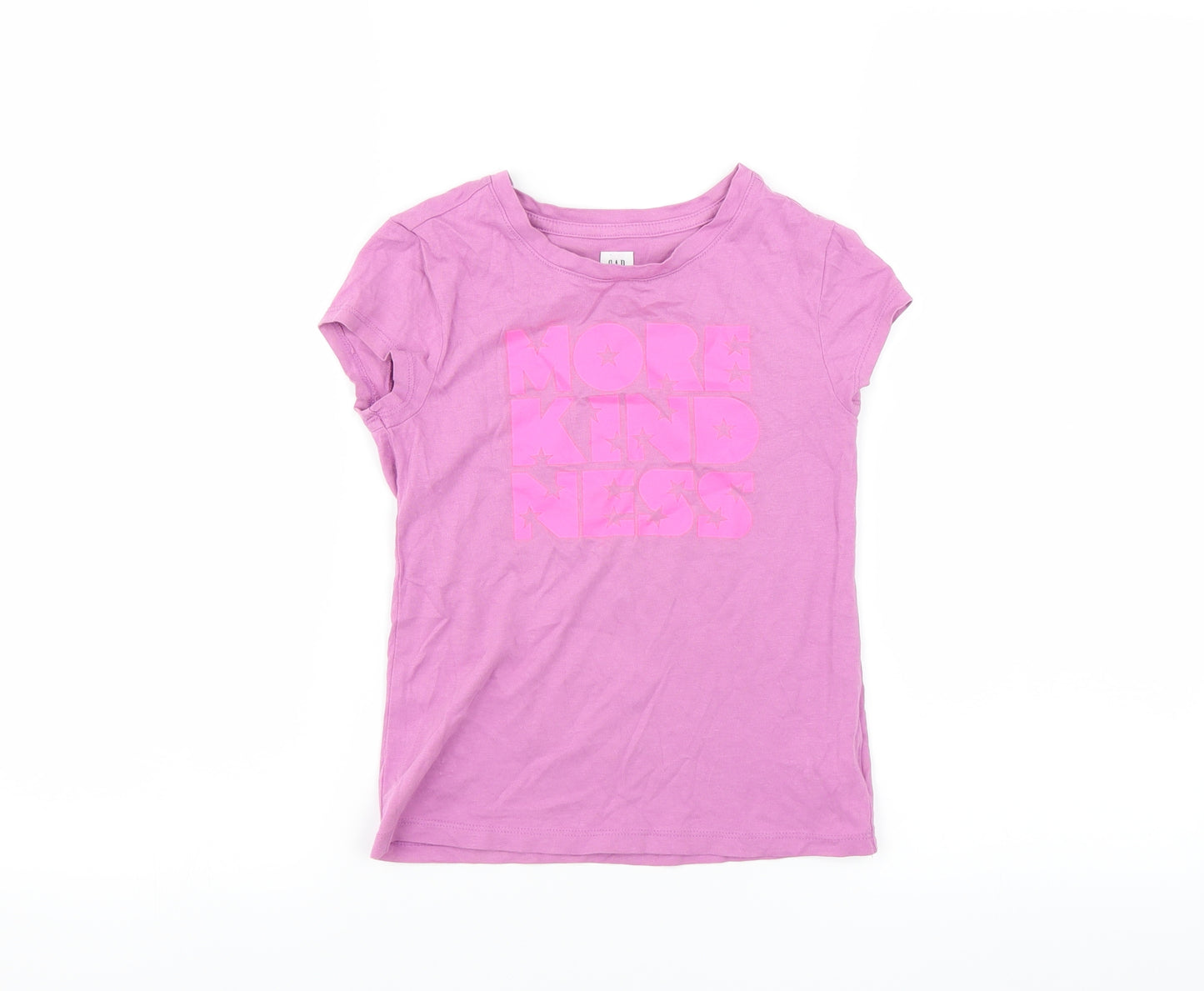 Gap Girls Purple   Basic T-Shirt Size 6-7 Years  - more kindness