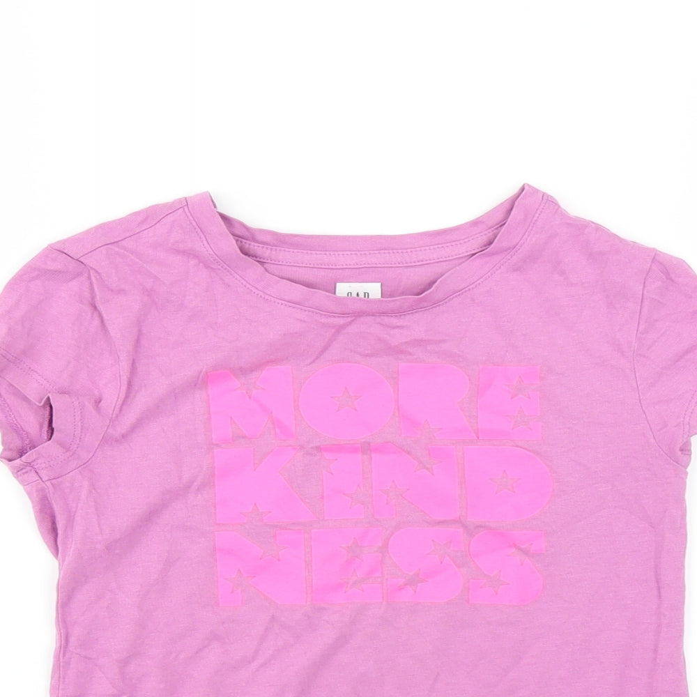 Gap Girls Purple   Basic T-Shirt Size 6-7 Years  - more kindness
