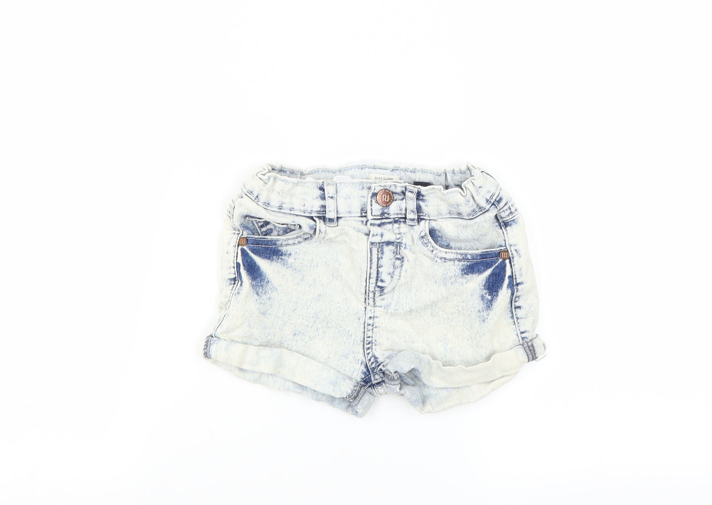 River Island Girls Blue  Denim Hot Pants Shorts Size 2-3 Years