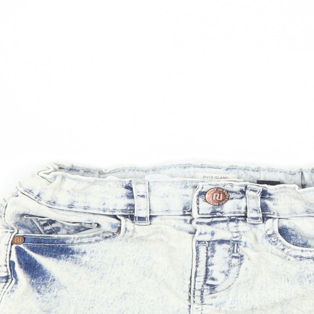 River Island Girls Blue  Denim Hot Pants Shorts Size 2-3 Years