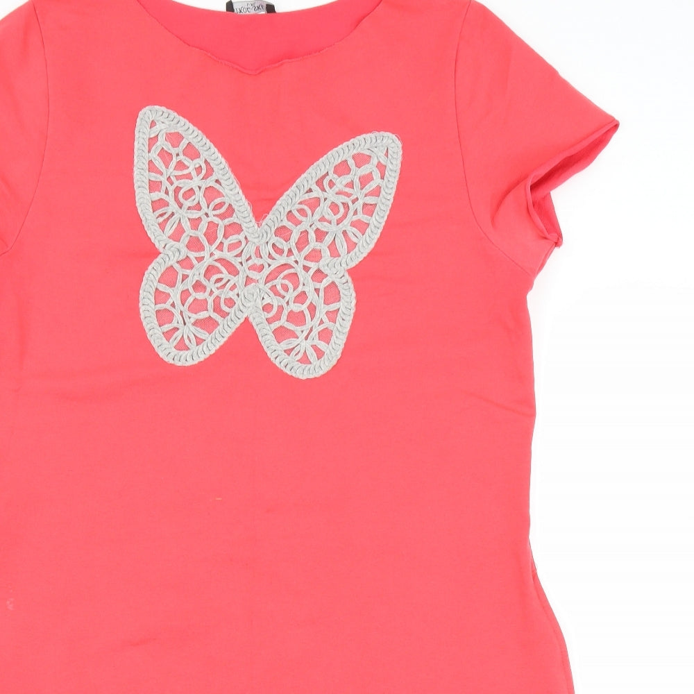 nikol sklep Womens Pink   T-Shirt Dress  Size L  - BUTTERFLY