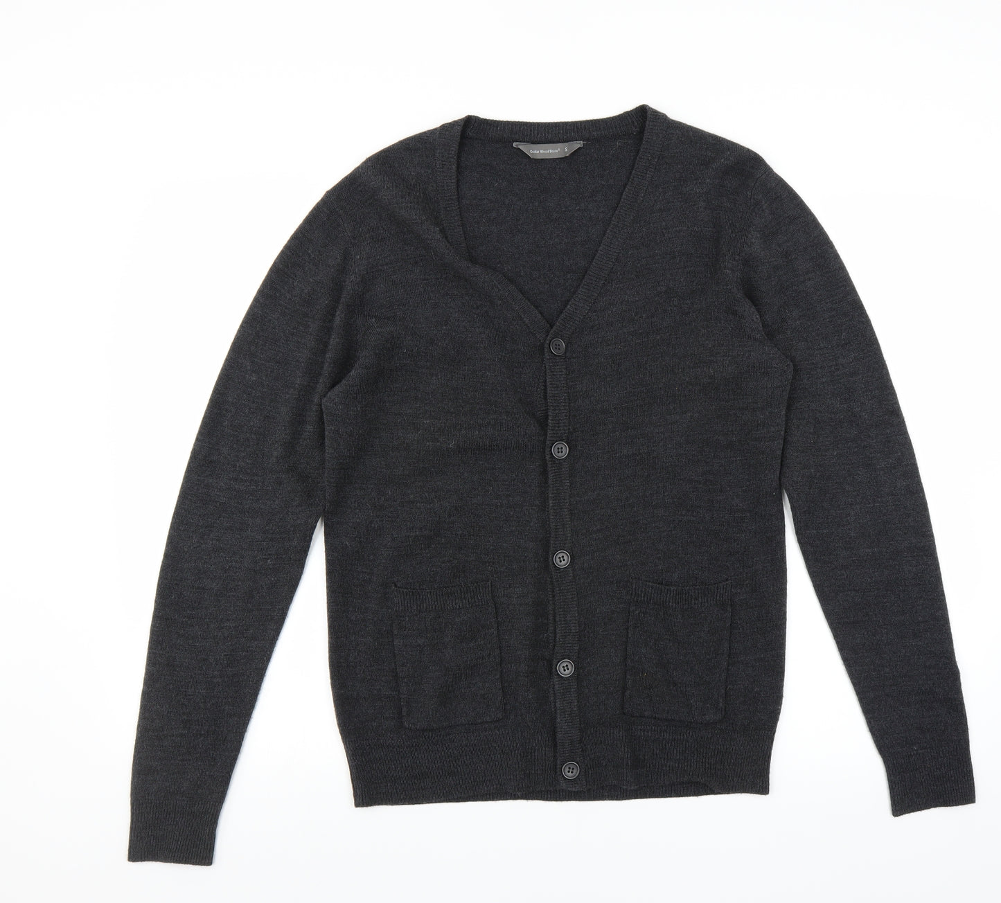 Cedar Wood State Mens Grey   Cardigan Jumper Size S