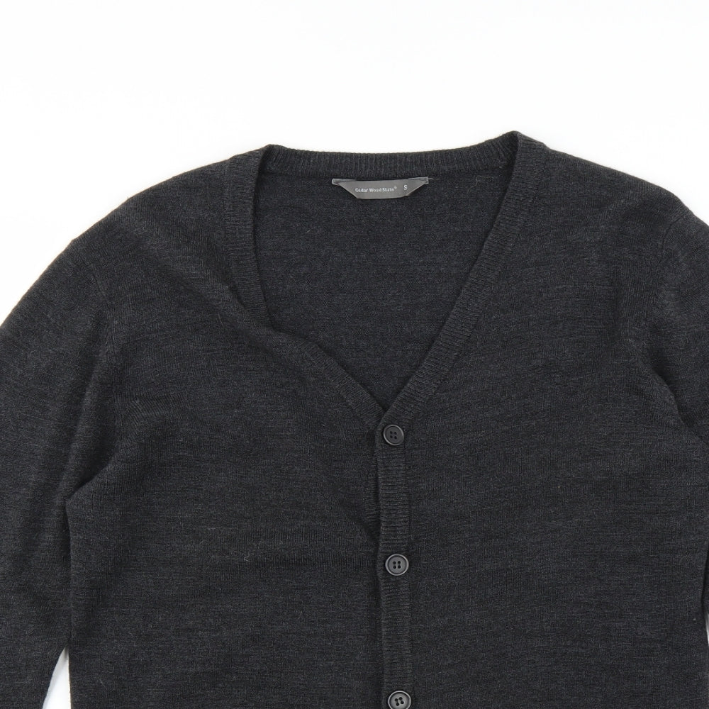 Cedar Wood State Mens Grey   Cardigan Jumper Size S