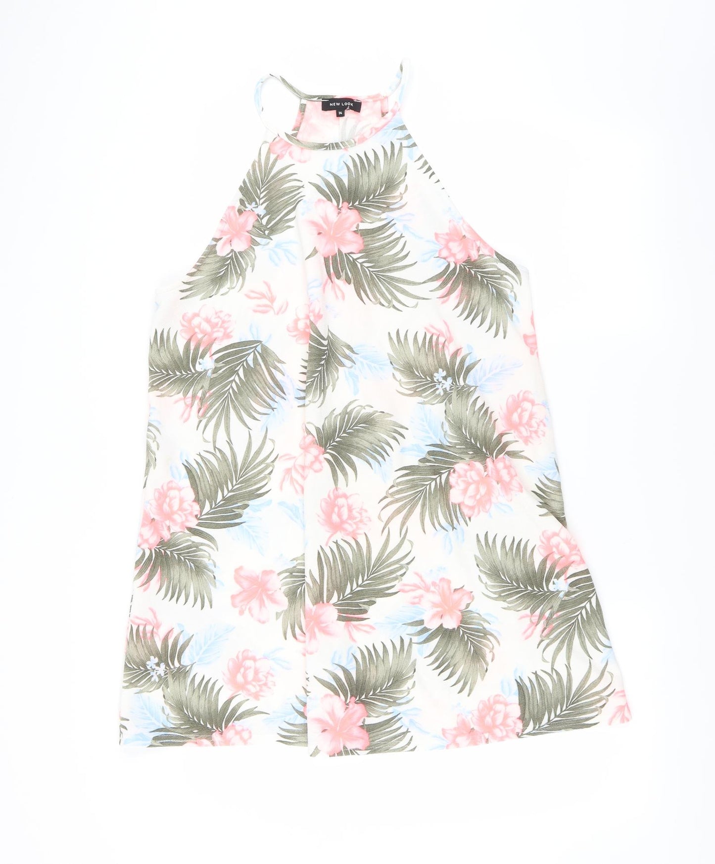 New Look Womens White Floral  Trapeze & Swing  Size 14
