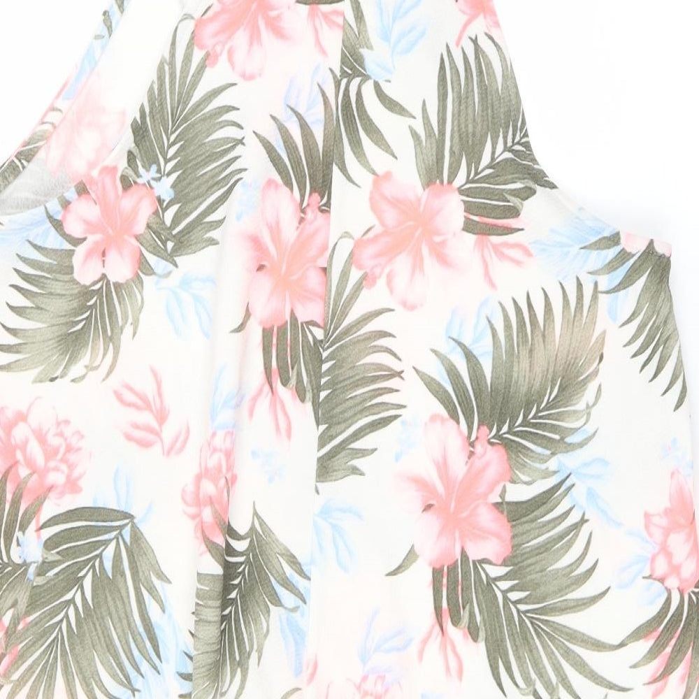 New Look Womens White Floral  Trapeze & Swing  Size 14
