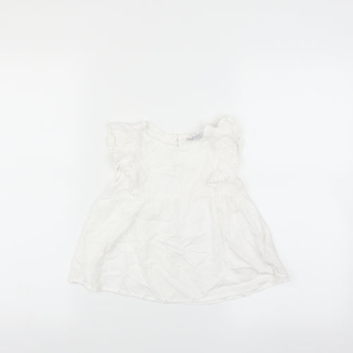Primark Girls White   Basic Blouse Size 6-7 Years