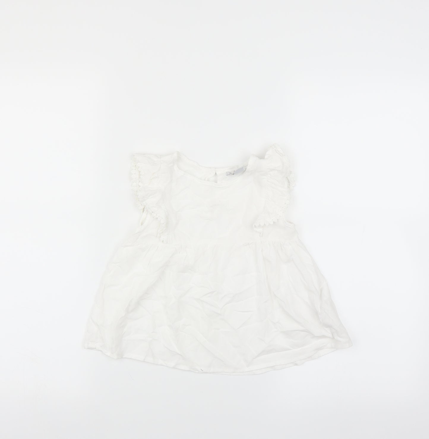 Primark Girls White   Basic Blouse Size 6-7 Years
