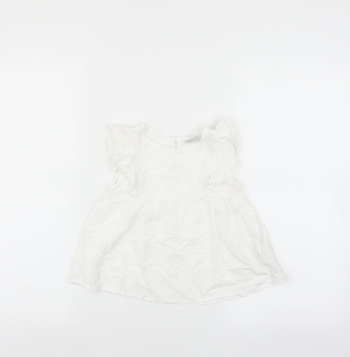 Primark Girls White   Basic Blouse Size 6-7 Years