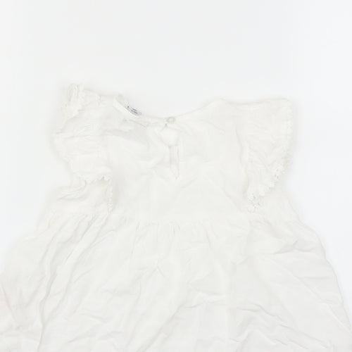 Primark Girls White   Basic Blouse Size 6-7 Years