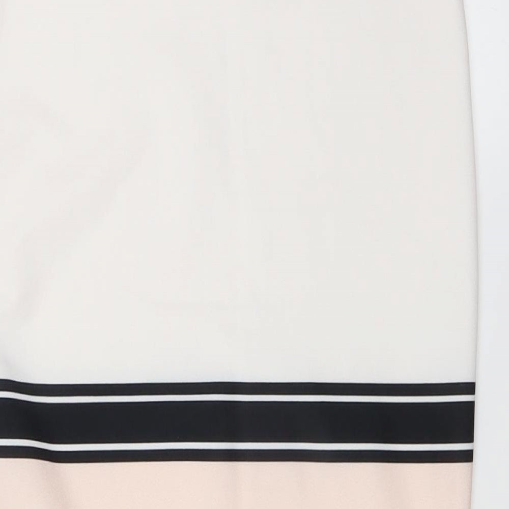 New Look Womens White Striped  Straight & Pencil Skirt Size 10