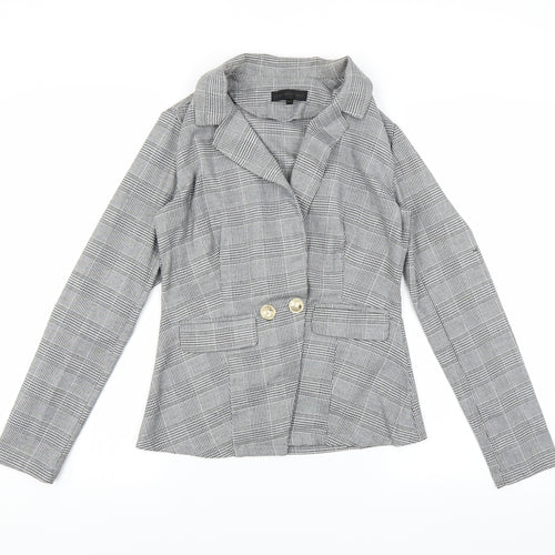 Love & Other things Womens Black Houndstooth  Jacket Blazer Size XS