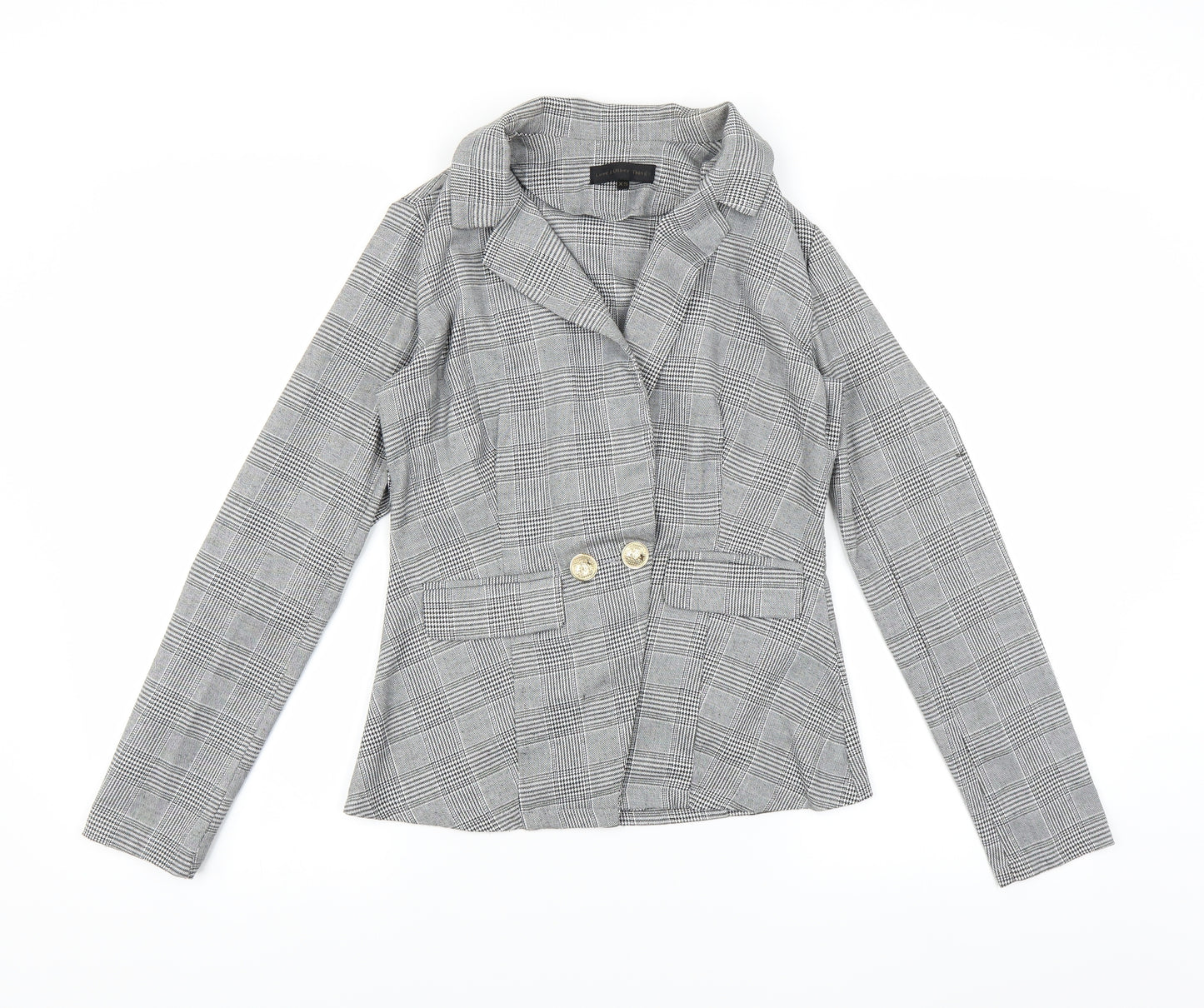 Love & Other things Womens Black Houndstooth  Jacket Blazer Size XS
