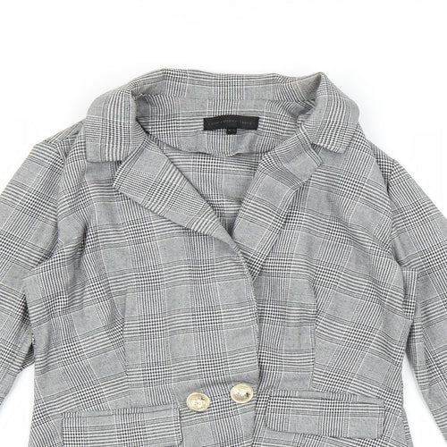 Love & Other things Womens Black Houndstooth  Jacket Blazer Size XS